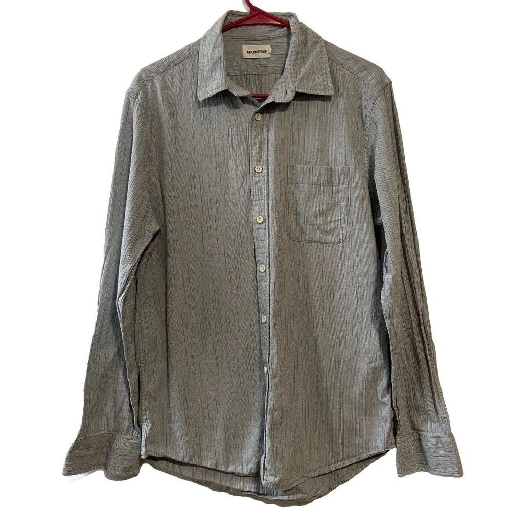 Taylor Stitch California in Midnight Slub Micro Stripe Men’s Shirt Size 40